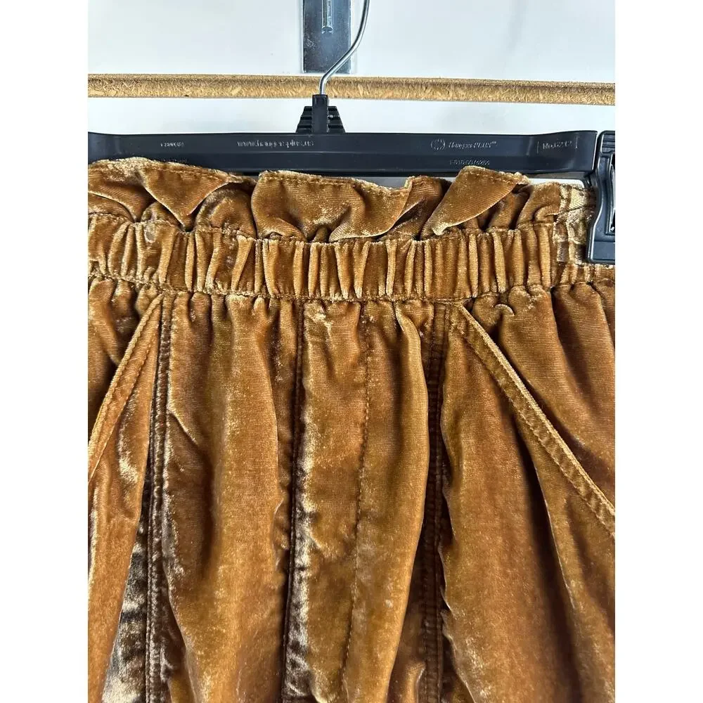 Free People At First Sight Velvet Shorts M Paperbag Pockets